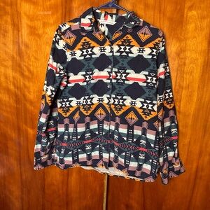 Woolrich 100% Cotton Button Down Colorful Woman Top Size M